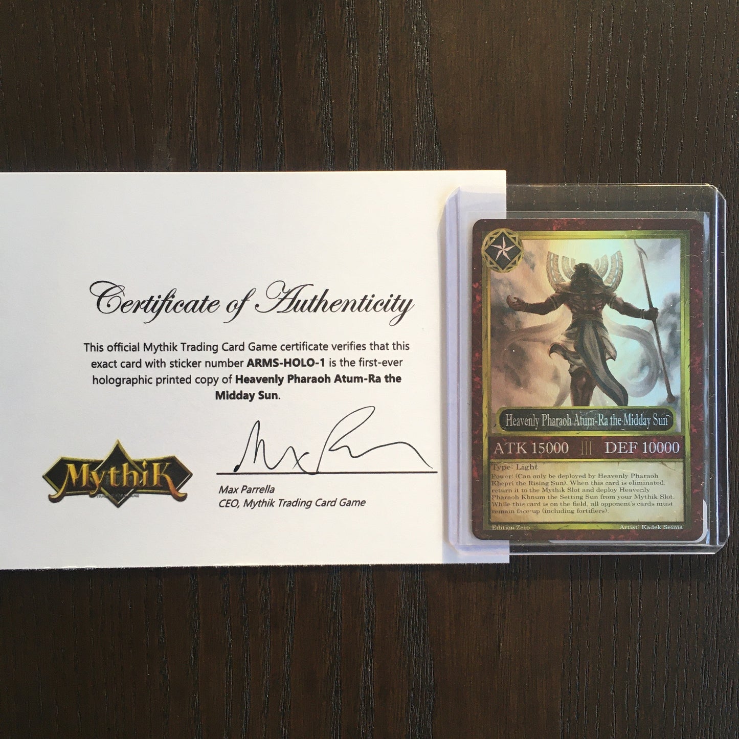 First-Print Holo Prototype Heavenly Pharaoh Atum-Ra the Midday Sun